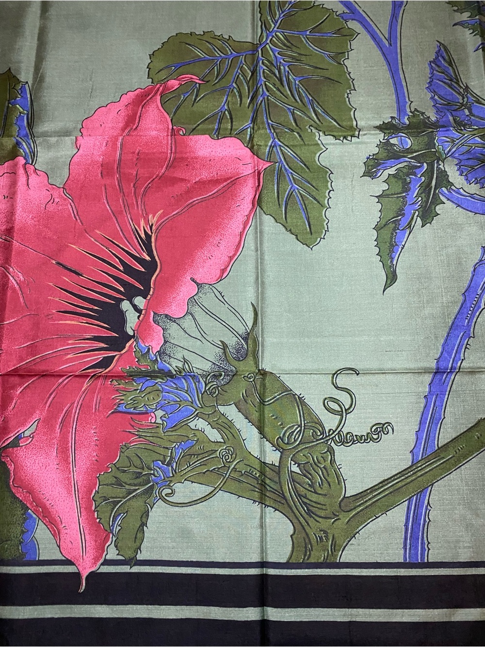 Hand Woven 100% Thai Silk Scarf from the Suzanne Collection floral pattern - Picture 12 of 16